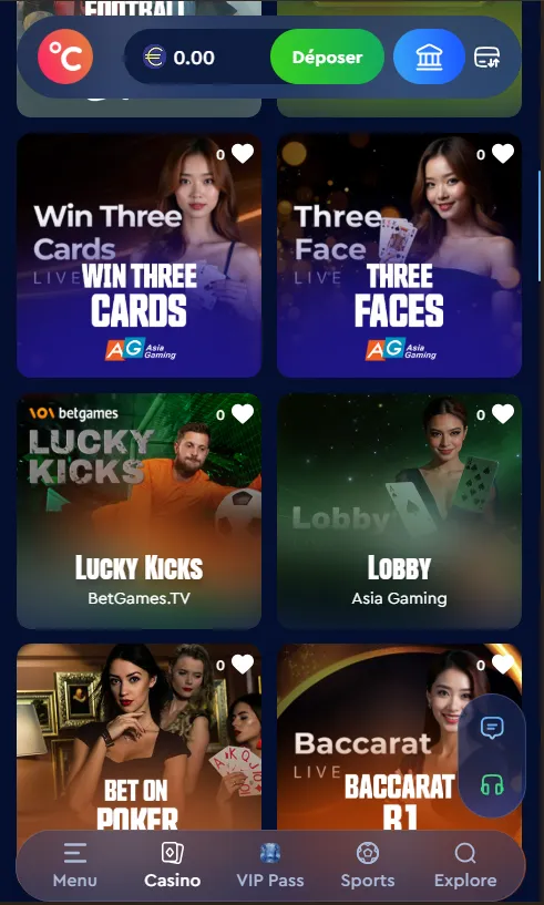 Live Casino mobile Celsius Casino