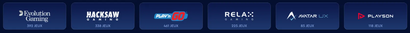 Fournisseurs de jeux Celsius Casino